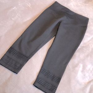 Zella Black Cropped Legging with Striped Mesh Detail